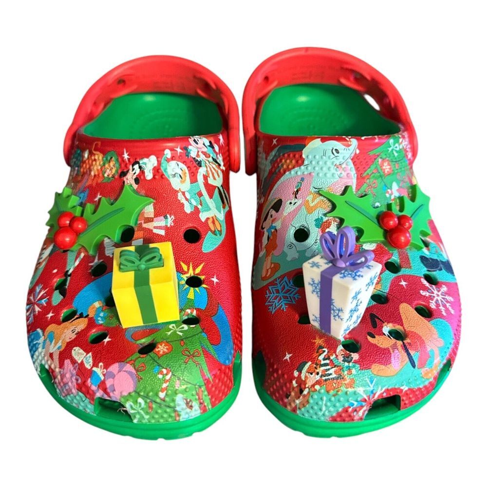 Disney Mickey Mouse & Friends Crocs‎ Christmas Holiday Clogs for Kids SZ 12